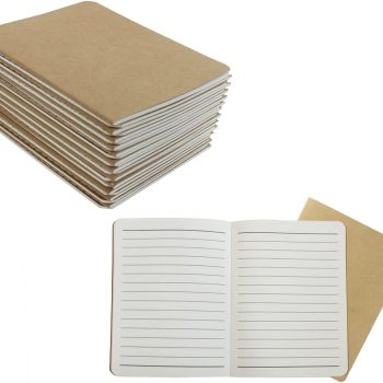 24-pack kraft paper lined notebook A6 size (3.9 inches x 5.5 inches), mini pocket notebook, suitable for travelers, students, office workers - memo pad/diary - 64 pages lined paper/32 sheets