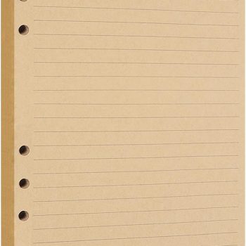 Retro kraft paper - A5 lined binder inserts, 80 sheets (160 pages), suitable for 6-hole binders, can be used as diaries, notebooks, etc.
