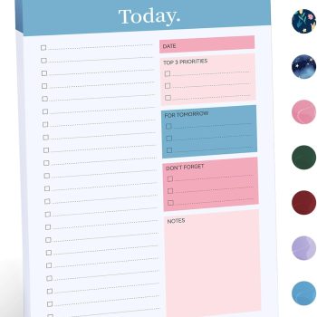 To Do List Pad - To Do List Notebook for Work with 52 Sheets, Undated Daily Planner Perfect for Daily Tasks and Goal Setting, To Do List Notepad Suitable for Office, Home and School-