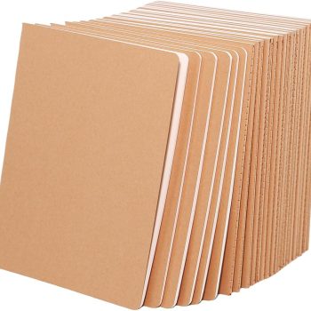 24-pack A5 lined notebooks (bulk), kraft paper cover, university standard lined paper, suitable for travel diaries, essay diaries, academic notebooks, and planners, 60 pages, 8.3 inches x 5.5 inches.