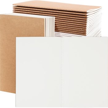 24-pack of blank kraft paper notebooks, A5 size, no lined paper, 8.3 x 5.5 inches, 60 pages, travel diary set, suitable for students, children, and writing.