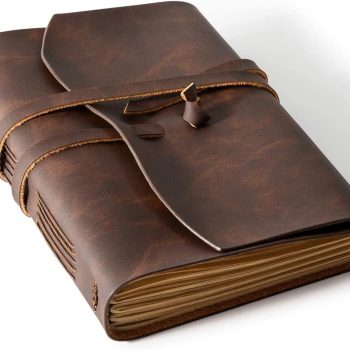 Genuine Leather Diary - 260 pages genuine leather notebook, 5 x 7.1 inches, retro style, unisex, suitable for men, artists, travel enthusiasts, etc., brown.