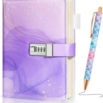Lockable diary for girls aged 8-12, A5 size, 192 pages, children's lockable diary, with pen, birthday gift, cute teen girl item, suitable for ages 8-14