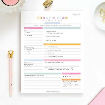 To-Do List Planner – Daily Tear-Off Notepad (50 Sheets, 8.5” x 11”) for Maximum Productivity – Colorful Layout for Work, School & Home – USA Women-Owned Brand