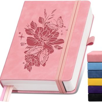 Lined diary, 365 pages, A5 leather notebook, unisex, hardcover, 100GSM thick paper, everyday diary, suitable for travel, work, school, notes, university standard lined pages