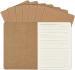 8-pack A5 kraft paper notebooks (bulk), 8.15 inches x 5.5 inches, lined paper, suitable for diaries, work notebooks, school essay notebooks, and office diaries, 60 pages.