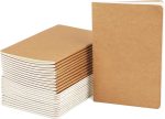 Kraft Paper Themed Notebooks, 24-pack, A5 size (5.5 inches x 8.3 inches), 60 pages, brown kraft paper soft cover, lined notebooks, travel diary set, student office writing diary paper