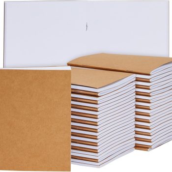 48-pack of small blank notebooks - 4.25 x 5.5 inches, brown kraft paper - mini diaries, suitable for children's sketching and diaries.