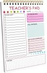 Teacher To Do List Notepad, 8.3x5.8 Inch Teacher Notepad, Spiral Checklist Notebook for Class Schedules, Daily Planner, School Tasks and Goal Setting (Pink)