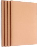 4-book blank kraft paper notebook, blank paper sketchbook, suitable for drawing, doodling, writing, travel diary set, A5 size, 36 pages, 8.3 inches x 5.5-inch