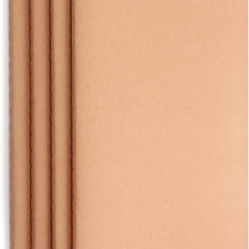 4-book blank kraft paper notebook, blank paper sketchbook, suitable for drawing, doodling, writing, travel diary set, A5 size, 36 pages, 8.3 inches x 5.5-inch