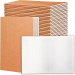 24-pack Blank Kraft Paper Notebooks, 8.3 inches x 5.5 inches, A5 small diary set, 80g unlined, 60 pages, A5 themed notebooks, travel diary set, adult student office and study supplies