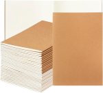 30 A5 kraft paper notebooks, children's blank notebooks, travel journals, lineless sketchbooks, memo journals, planners, suitable for office and classroom supplies, 60 pages, 8.3 x 5.5 inches.