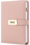 Exquisite Diary with Lock - Exquisite genuine leather diary, easy-to-change combination lock, replaceable inner pages - High-quality women's planner, with bookmarks and pen holder, securely record your thoughts and memories.