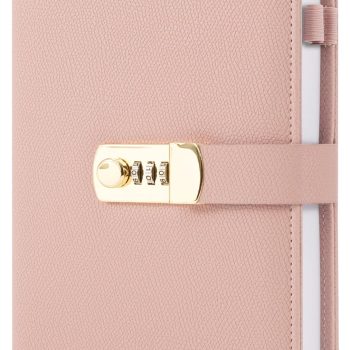 Exquisite Diary with Lock - Exquisite genuine leather diary, easy-to-change combination lock, replaceable inner pages - High-quality women's planner, with bookmarks and pen holder, securely record your thoughts and memories.