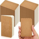 60 pocket mini notebooks, 2.5 x 4-inch kraft paper small lined notebooks, softcover, cute memo diaries, subject notebooks, suitable for children and students back to school (brown)