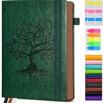 Vintage leather notebooks - 300 pages numbered lined notebooks, A5 size, unisex, travel diary, daily writing, notes, study and work diaries (5.8 inches x 8.3-inch