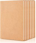 8-pack of kraft paper notebooks without lines, blank diaries, suitable for drawing and writing, small sketchbooks, travel diaries, suitable for women, children, students, and office workers, A5 size, 60 pages, 8.3 inches x 5.5 inches.
