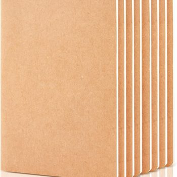 8-pack of kraft paper notebooks without lines, blank diaries, suitable for drawing and writing, small sketchbooks, travel diaries, suitable for women, children, students, and office workers, A5 size, 60 pages, 8.3 inches x 5.5 inches.