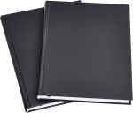 Basic Professional Hardcover Notebook, sturdy and durable, with easy-tear lines, 10.5 x 7.5 inches, black, two-pack.