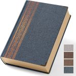 Retro hardcover lined notebook, A5 size, 384 pages, 100g/m² thick kraft paper, unisex, blue, 5.51 inches x 8.50 inches