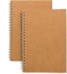Softcover spiral notebook (2-pack), blank sketchbook, spiral-bound memo pad, diary/planner, no lined paper, 100 pages/50 sheets, 7.5 inches x 5.1 inches (brown)