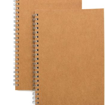 Softcover spiral notebook (2-pack), blank sketchbook, spiral-bound memo pad, diary/planner, no lined paper, 100 pages/50 sheets, 7.5 inches x 5.1 inches (brown)