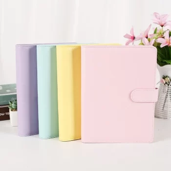 wholesale cheapest A6  Leather Notebook Binder Macaron color 19*13cm Refillable 6 Ring Binder for A6 Filler Paper can custom DIY